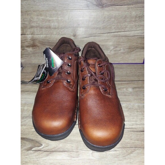 Hytest Opanka Oxford Steel Toe Brown Womens Size 7.5 W Lace-Up - Picture 3 of 5